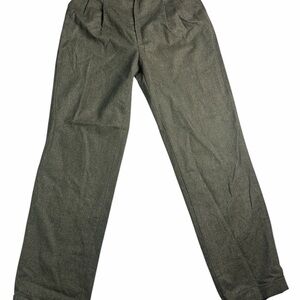 ✨ Handmade Gray Wool Tailored Trousers High Rise Cuffed Pants Size 4‎ ✨